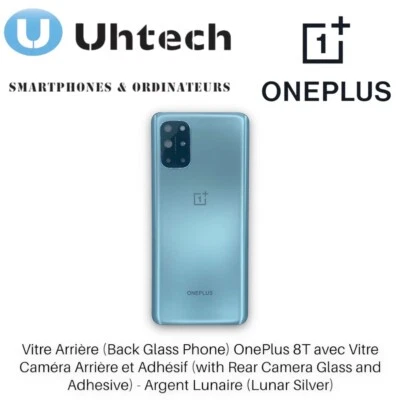 Vitre Arrière (Back Glass Phone) OnePlus 8T - Argent Lunaire (Lunar Silver)