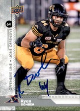 Ryan Bomben Signed 2018 Upper Deck CFL Football card Montreal Alouettes