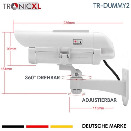 Kamera Dummy Attrappe Überwachungskamera LED CCTV Camera mit / ohne Solar Panel - Afbeelding 10 van 22