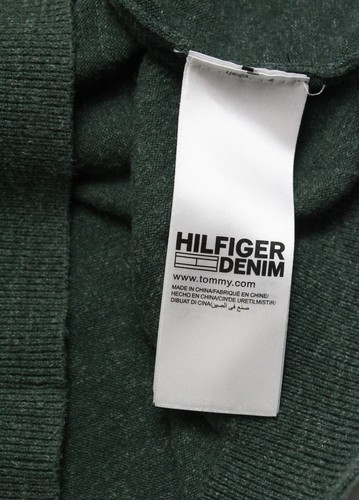 TOMMY HILFIGER Denim Jumper Men's SMALL Melange Pattern Stretchy Dark Pullover - Picture 7 of 10