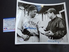 CARL HUBBELL& BILL TERRY SIGNED 8X10 BLACK AND WHITE  PHOTO PSA CERTIFIED