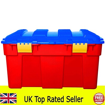 hochwertige 40lt Kunststoff Kinder Spielzeug Aufbewahrungsbox mit Clip-On Deckel