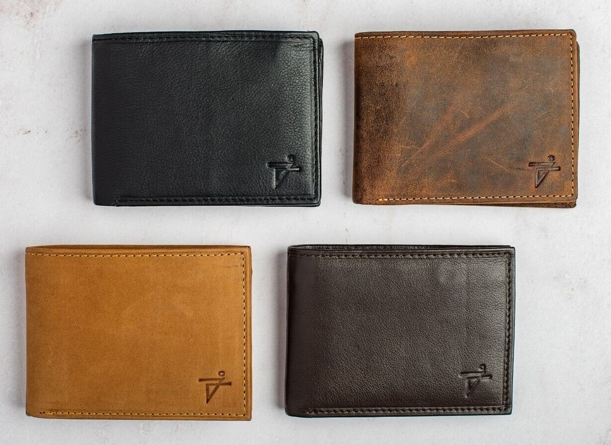 Men's RFID Blocking Bifold Wallet - 14 Card Slots, Center Flip ID Window, Zipper Pocket, Genuine Leather (Khaki Tan) - View #10