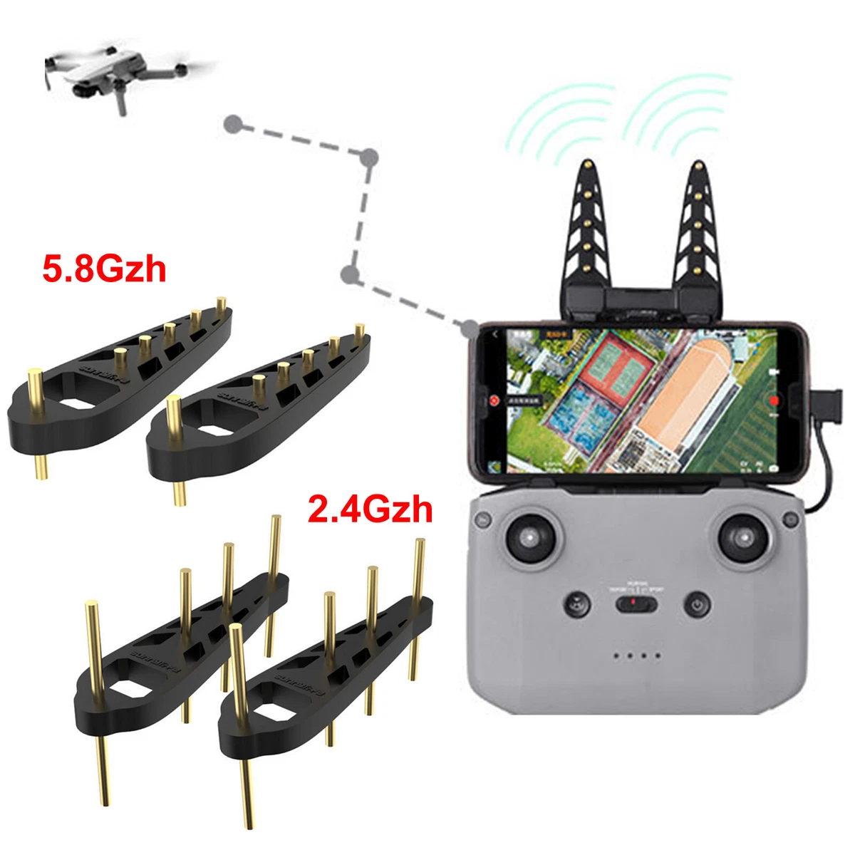 2x Signal Booster Antenna Range Extender Accessories For DJI Mavic