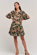 VELVET By Graham & Spencer Keelin Printed Boho Dress Daffodil $218 D4