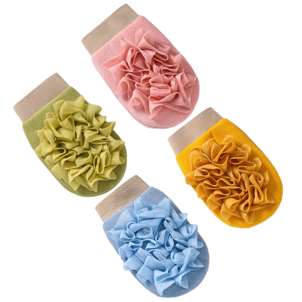 4 Pcs Bath Towel Ball Viscose Exfoliating Mitt Scrubbing Gloves eBay
