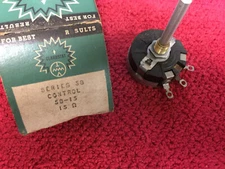 Vintage CLAROSTAT Series 58 15 Ohm 58-15 Potentiometer NOS