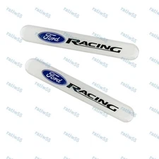 For Ford New White Car Trunk Side Fenders Door Badge Scratch Guard Sticker 2PCS