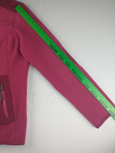 green tea fleece jacket, Women's L/G, Raspberry Color, Patches, full zip - Picture 7 of 9