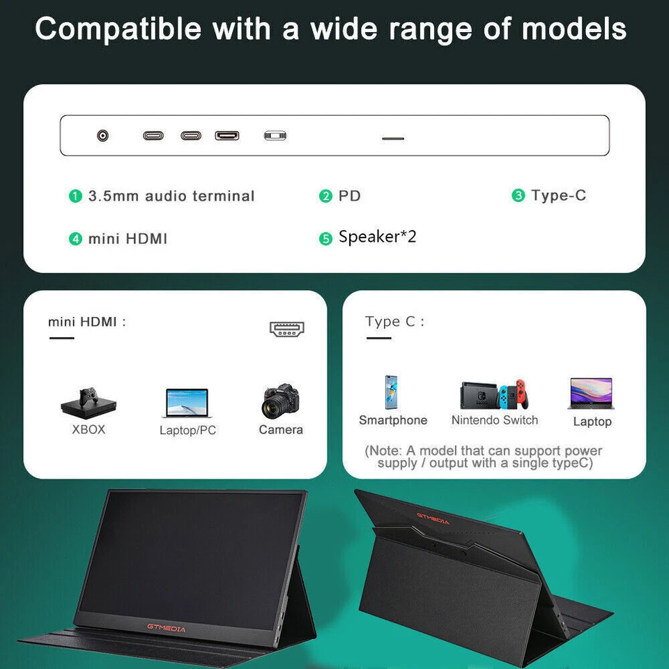 Tragbarer Monitor 17,3" 2,5K 165Hz Externer Gaming Screen für Laptop/Mac/PhonePS - Bild 2 von 4