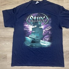 STYX World Tour T Shirt Tour Stops, Pirate Schooner Ship Size XL