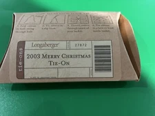 Longaberger 2003 Merry Christmas Pottery Bell Tie-On or Ornament #27872 NEW USA