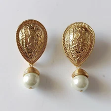 New Zara Faux Pearl Drop Earrings Gift Vintage Women Party Show Holiday Jewelry