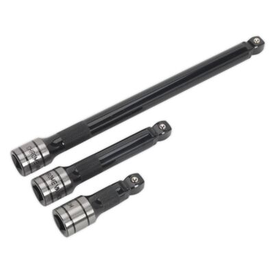 Sealey AK7692 Wobble/Rigid Extension Bar Set 3pc 1/2''Sq Drive Black Series