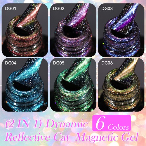 LILYCUTE 7ml Cat Magnetic Dynamic Reflective Semi Permanent Gel Nagellack DIY - Bild 5 von 25