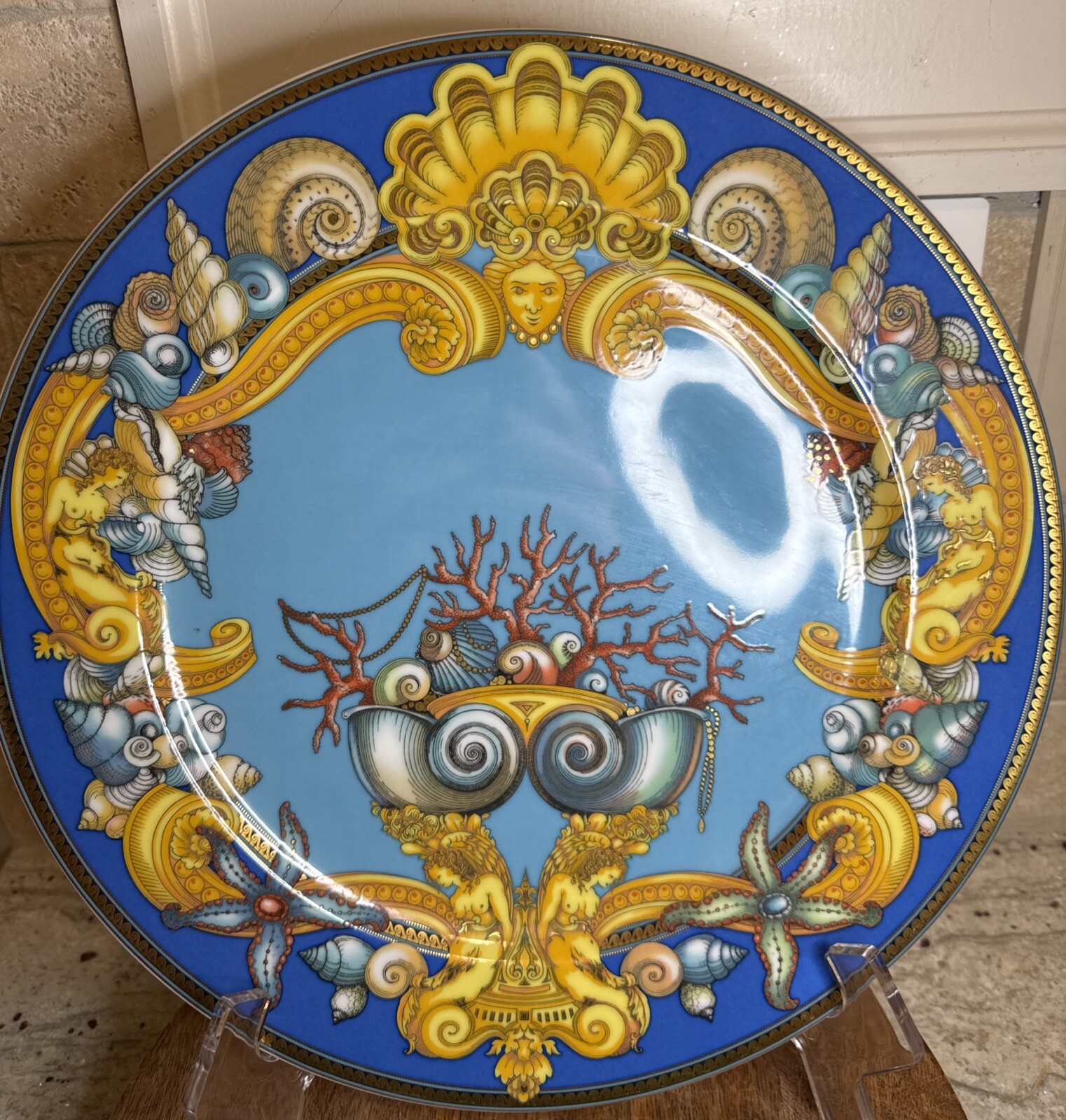 ROSENTHAL VERSASCE LES TRESORS DE LA MER WALL CHARGER SERVICE PLATE 12INCHES NEW