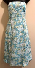 Lilly Pulitzer Strapless Sun Dress Fish Tropical, Ties in Back - Sz 10