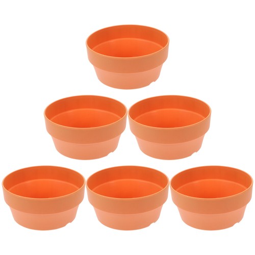6 Pcs Round Flower Pot Nursery Shallow Decorate Strawberry - Picture 6 of 8