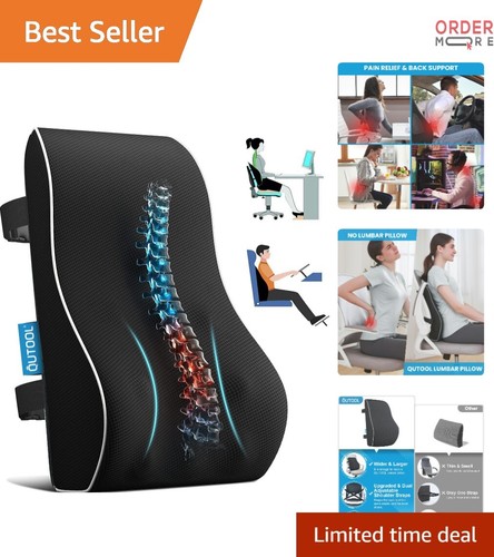 Lumbar Support Pillow Memory Foam Back Cushion Office Chair Car Travel