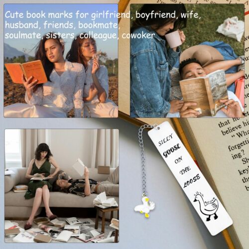 Cute Bookmarks for Bookish Book Lovers Funny Silly Goose Book Mark Gifts for ... - Picture 2 of 7