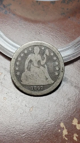 1842 O Seated Liberty Silver Dime VG Details Reverse Scratch                W529