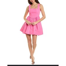 Kourt Pink Square Neck Fit and Flare Mini Dress Size Medium