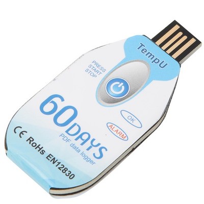Temperature Data Logger Single Use PDF Report USB Port 10000 Points
