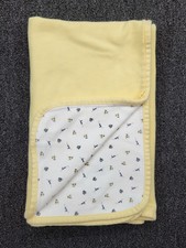 Vtg Gymboree Baby Blanket Rainbow Tag Cotton Yellow w/ Buzzing Bees Cute Read 