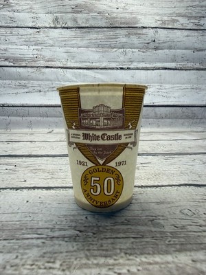 VTG White Castle Restaurant Golden Anniversary 50th 1971 Wax Drink Cup - NOS