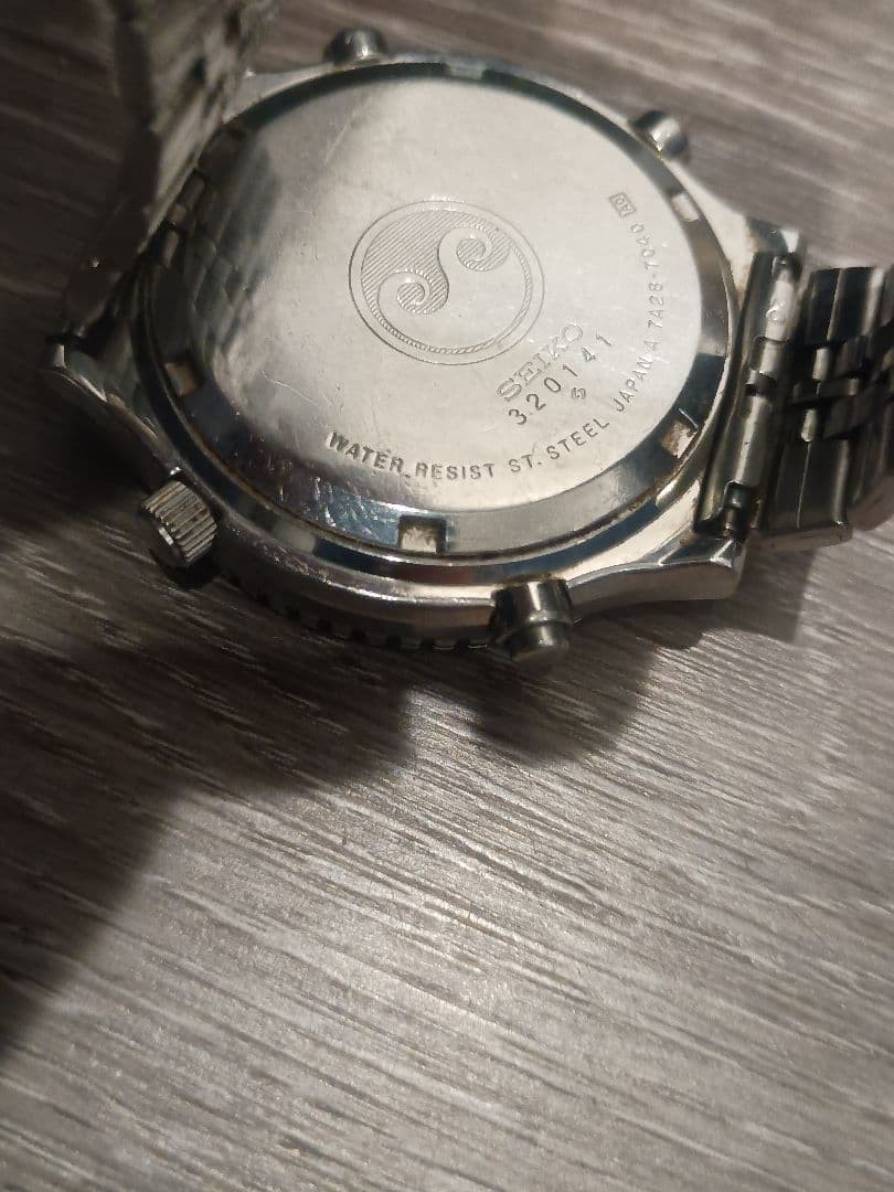 SEIKO Speedmaster 7A28-7040 Quartz Chronograph New Battery As-Is Japan Used image 2