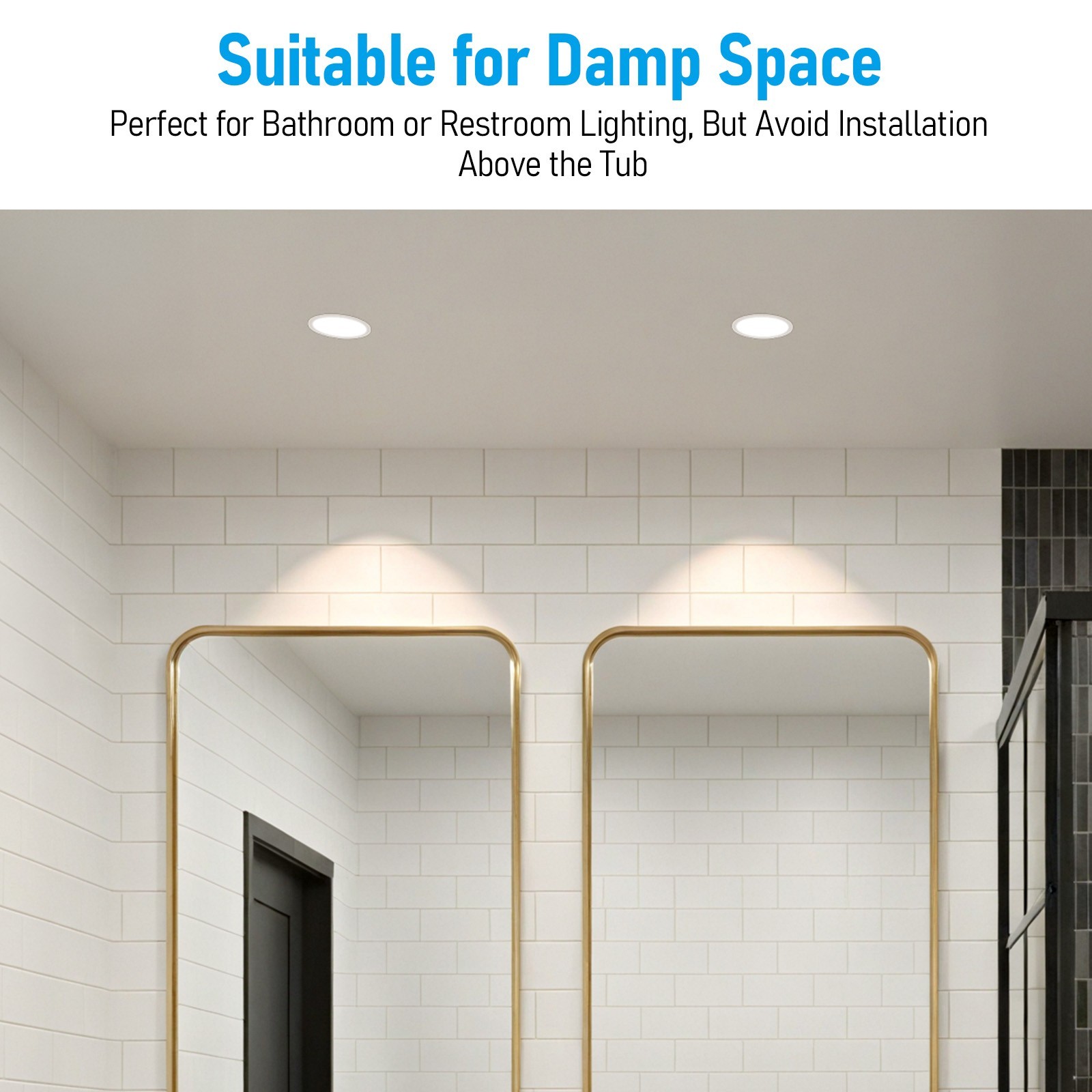 6 Pack 4-Inch 5CCT Anti-Glare LED Recessed Lights, Trimless Gimbal Downlight