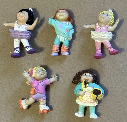 1984 Vintage Cabbage Patch Kids Figurines PVC 2.25” Lot of 5 Aerobics Baking
