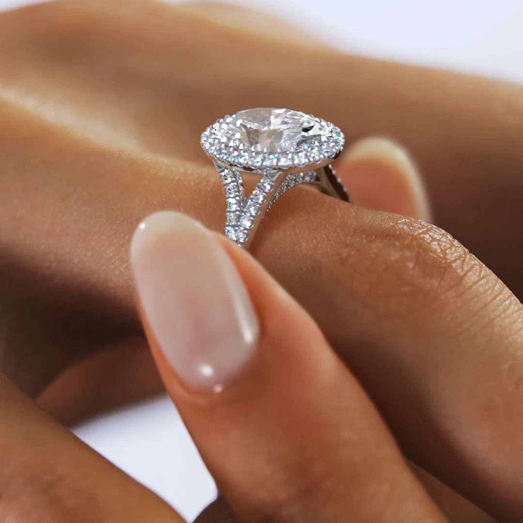 2.60 Ct Oval Lab Grown Diamond Ring IGI Certified 14k White Gold image-2