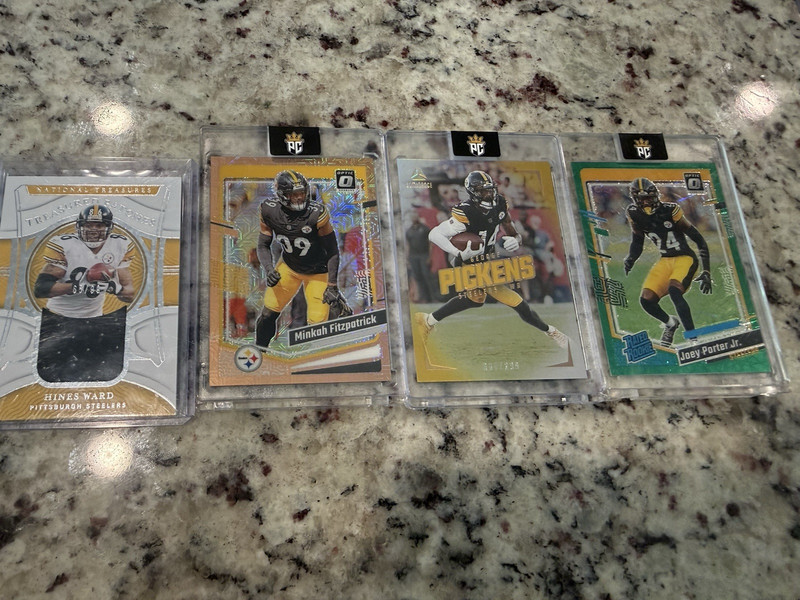 Panini Steelers 4-Card Lot Pickens Fitzpatrick Porter Jr Rated Rookie Ward Patch