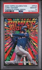 2025 Topps Celebration #PP25 Corey Seager Power Players Green /99 PSA 10 Rangers