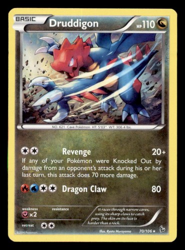 Druddigon 70/106 Holo Flashfire Pokemon LP