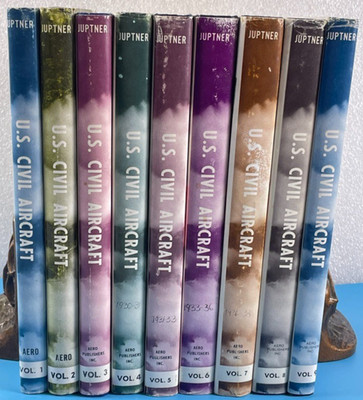 U.S. Civil Aircraft Vols 1-9 by Joseph P. Juptner SIGNED Aero 1962-81 Hardcover