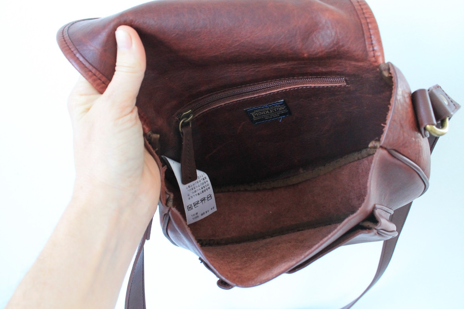 Pendleton Leather and Wool Aztec Style Crossbody … - image 13