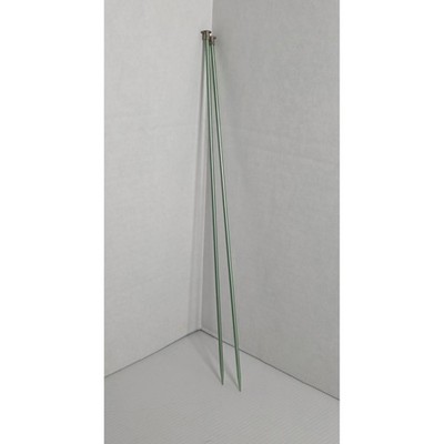 Vintage Bates Size 5 Aluminum Straight Knitting Needles Green Pair Preowned