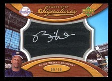 2007 Sweet Spot Rickie Weeks Signatures Black Bat Barrel Silver Ink /10 U6710