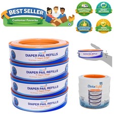 Compatible with Diaper Genie Pails, 4-Pack, 1300count