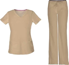 HeartSoul Break on Through Scrub Set - V-Neck Top 20710 & Drawstring Pants 20110
