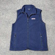 Vineyard Vines Vest Mens Small Blue Fleece Fu...
