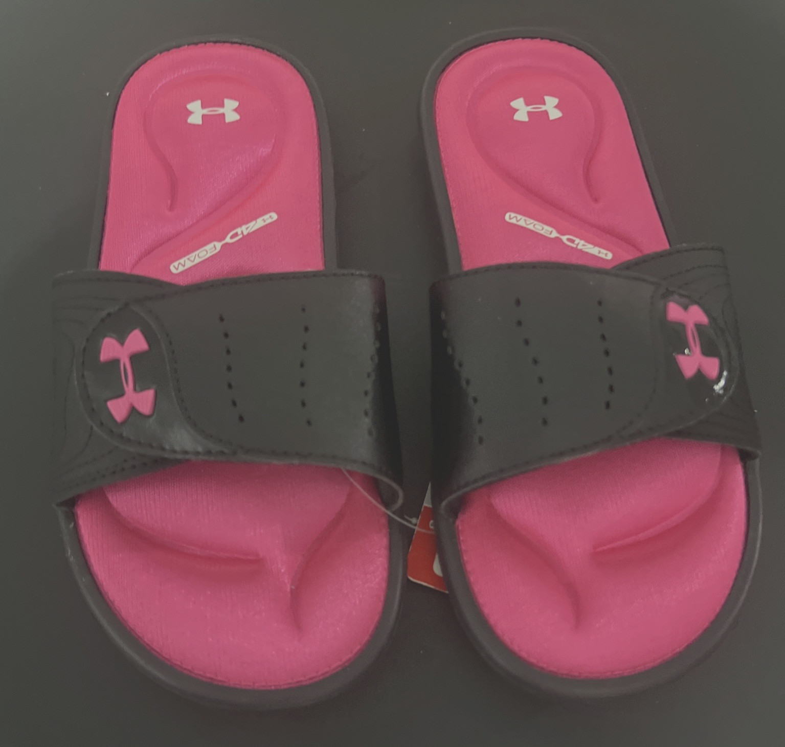 Girls Size 3 Y UNDER ARMOUR IGNITE 3022733 4D COMFORT FOAM Slides PINK Sandals thumbnail 3