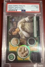 2024 Topps Tribute - Triple Relics Manny Machado #TTR-MM Green /99 (MEM) PSA 