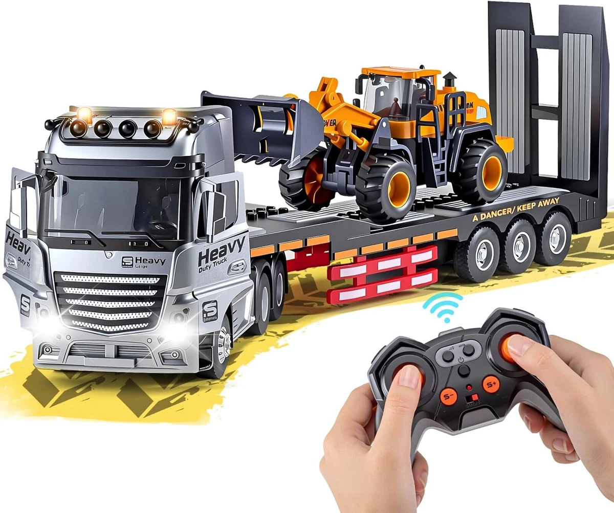 Camión De Carga Baja RC 2 Piezas Mercedes Y MAN Volquete - Control Remoto, Listo Para Usar, Para Niños +5 Años