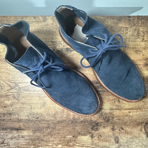Polo Ralph Lauren KARLYLE Mid Boots Mens 10.5 Blue Suede EUC - Picture 3 of 10