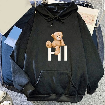 Damen bedruckter Hip Hop Hoodie Langarm Sport normale Passform Mode Sweatshirt