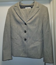 Le Suit Women  s Gray Suit Jacket Blazer Size 10 Single-Breasted 3-Button Lined