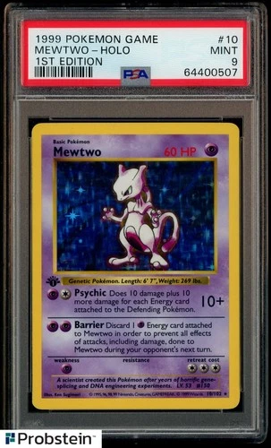 1999 Pokemon Game 1st Edition #10 Mewtwo Holo PSA 9 MINT